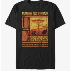 Hot Sale 🛒 Disney The Lion King Savannah Landscape Logo T-Shirt ✔️