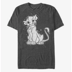 Wholesale 😀 Lion King Simba Smirk Paint Splatter Print T-Shirt 😉