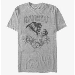 Hot Sale 😉 Disney Beauty And The Beast Sketched Grey-scale T-Shirt 🔔
