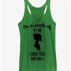Brand new 😍 Disney Pixar Inside Out Disgust I Give This Day an F 👧 Girls Tank ⌛