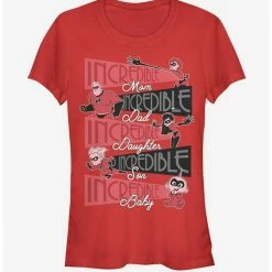 Coupon 🔥 Disney Pixar The Incredibles Incredible Family 👧 Girls T-Shirt 💯