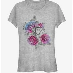 Top 10 😉 Disney Beauty And The Beast Belle Roses Triangle 👧 Girls T-Shirt ⌛