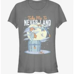 Deals 🤩 Disney Peter Pan Take Me To Never Land 👧 Girls T-Shirt ✔️