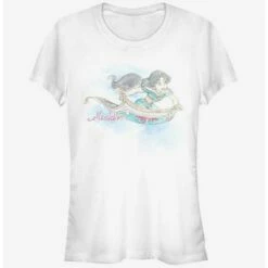 Flash Sale ✔️ Disney Aladdin Jasmine Watercolor Carpet Ride 👧 Girls T-Shirt 🔔