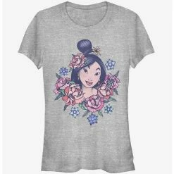 Best Sale 🔔 Disney Mulan Floral Portrait 👧 Girls T-Shirt ✨