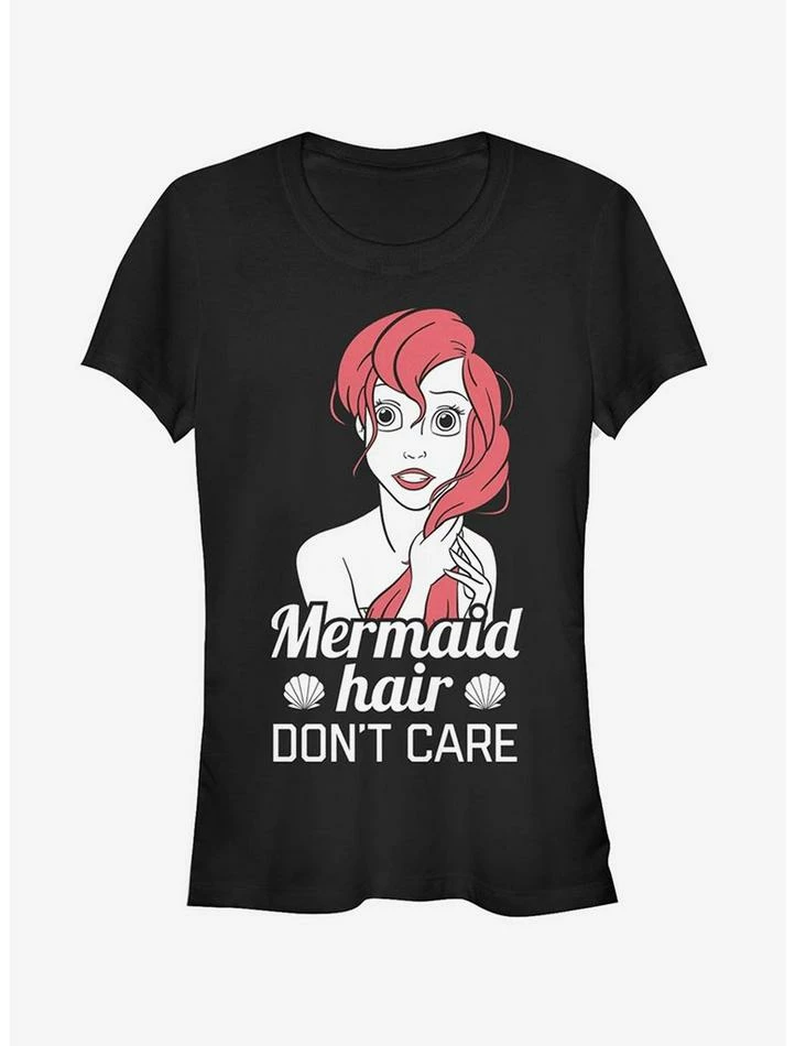Best Pirce 🎁 Disney Ariel Mermaid Don't Care 👧 Girls T-Shirt 😀