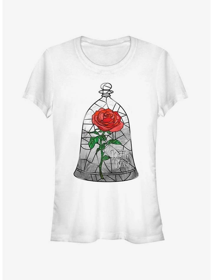 Budget 🎉 Disney Stained Rose Window 👧 Girls T-Shirt 🛒