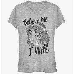Cheap 😀 Disney Jasmine Believe Me 👧 Girls T-Shirt ⭐