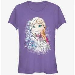 Budget ✨ Disney Anna Frost Portrait 👧 Girls T-Shirt 🧨