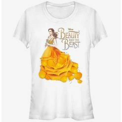 Best Sale ❤️ Disney Beauty And The Beast Rose Petal 👗 Dress 👧 Girls T-Shirt ⌛
