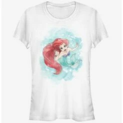 Outlet 🔥 Disney Ariel Watercolor Print 👧 Girls T-Shirt 🛒