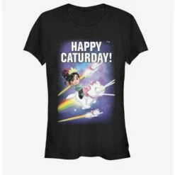 Hot Sale 🔔 Disney Wreck-It Ralph Happy Caturday Stars 👧 Girls T-Shirt 🔥