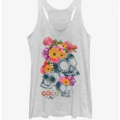 New ✨ Disney Pixar Coco Floral Skeletons 👧 Girls Tank 😍