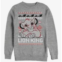 Promo 🌟 Disney Lion King Simba Ugly 🎁 Christmas Sweater Print Sweatshirt ⌛