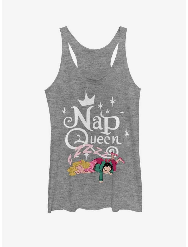 Flash Sale 🎉 Disney Ralph Breaks The Internet Aurora Nap Queen Grey 👧 Girls Tank Top 🥰