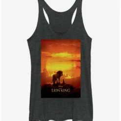 New 👍 Disney The Lion King 2019 Pride Rock Poster Heathered 👧 Girls Tank Top 🧨