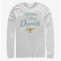 Best deal ⌛ Disney Aladdin 2019 👩 Woman of Many Dreams Cursive Long-Sleeve T-Shirt 👍