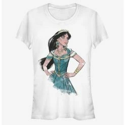 Hot Sale 🥰 Disney Aladdin 2019 Jasmine Sketch 👧 Girls T-Shirt 💯