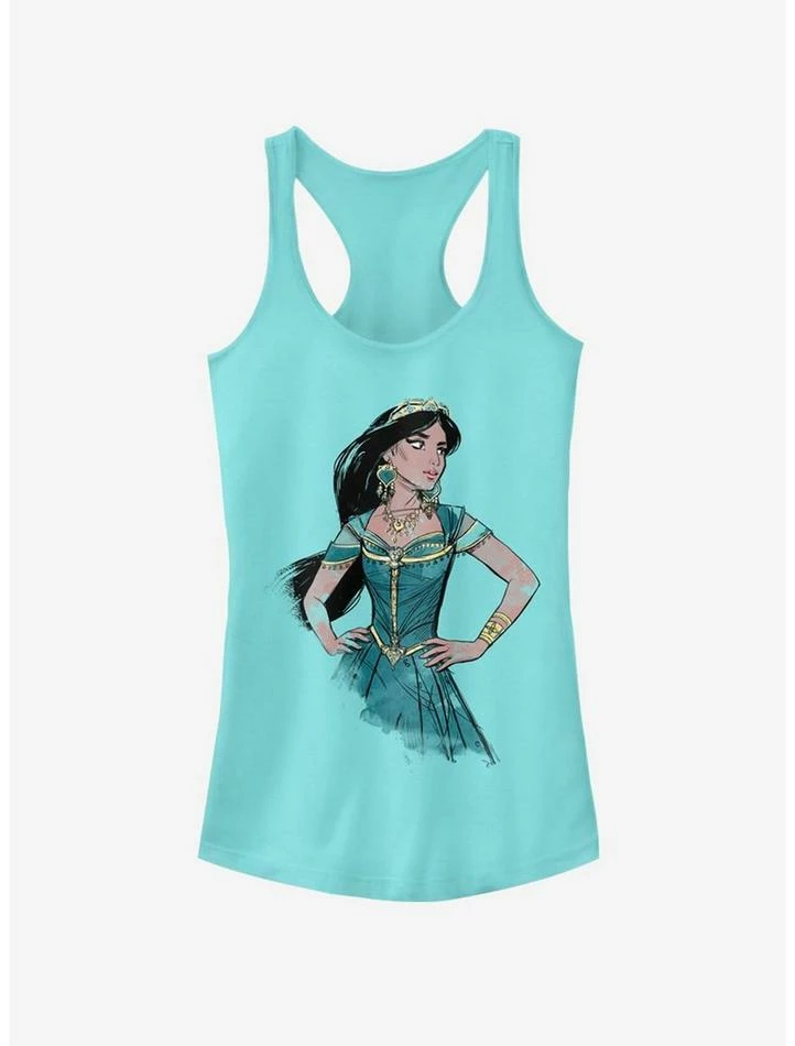Discount 😉 Disney Aladdin 2019 Jasmine Sketch 👧 Girls Tank ✨