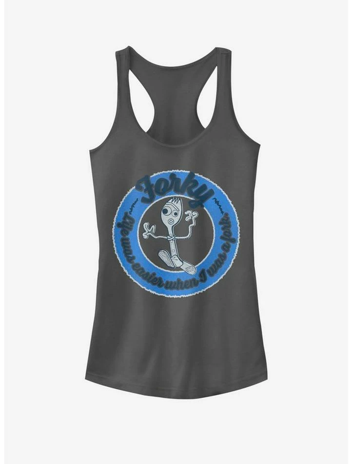 Best Pirce ๐ฅ Disney Pixar Toy Story 4 Forky Back ๐ง Girls Charcoal Tank Top ๐