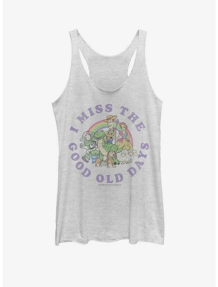 Discount ❤️ Disney Pixar Toy Story 4 Good Old Days 👧 Girls Heathered White Tank Top 🎉