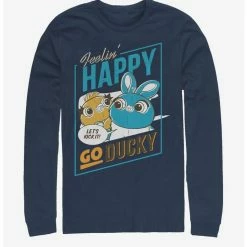 Top 10 🤩 Disney Pixar Toy Story 4 Happy Go Ducky Navy Blue Long-Sleeve T-Shirt ⭐