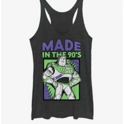 Outlet ✔️ Disney Pixar Toy Story 4 Nineties Buzz 👧 Girls Heathered Black Tank Top ⭐