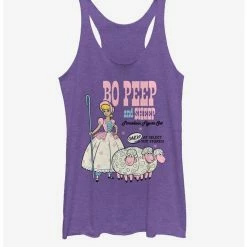 Coupon 👏 Disney Pixar Toy Story 4 Bo Peep And Sheep 👧 Girls Purple Heathered Tank Top 👍