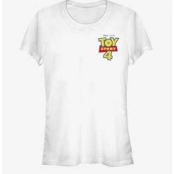 Buy 😉 Disney Pixar Toy Story 4 Chest Color Logo 👧 Girls White T-Shirt 👍