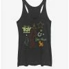 Discount ⭐ Disney Pixar Toy Story 4 Folk Story 👧 Girls Black Heathered Tank Top ✔️