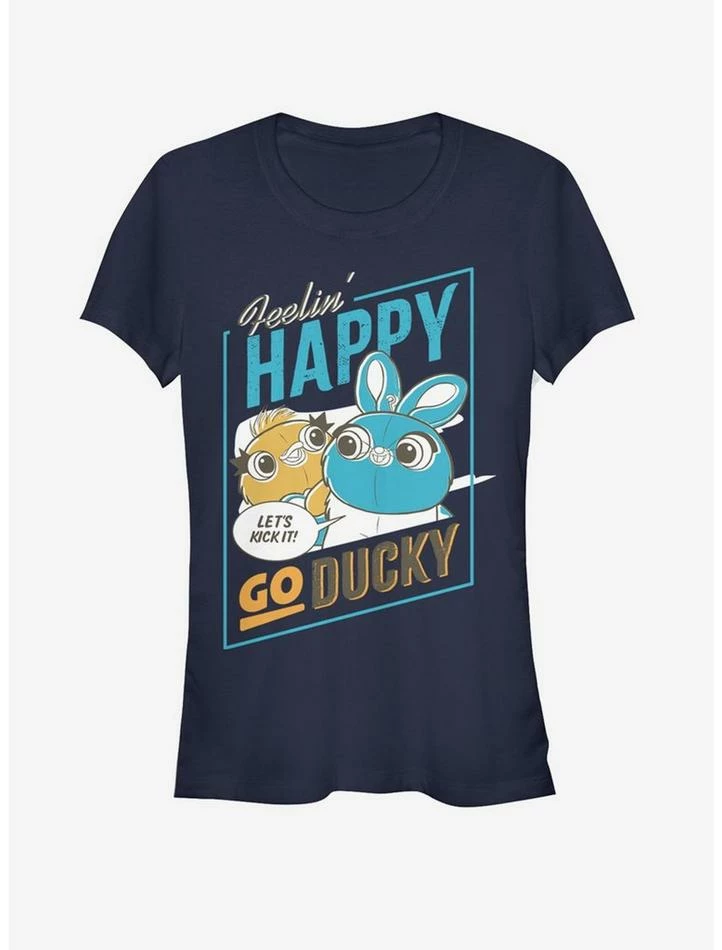Discount ๐งจ Disney Pixar Toy Story 4 Happy Go Ducky ๐ง Girls Navy Blue T-Shirt ๐ฅ