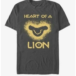 Coupon ⌛ Disney The Lion King 2019 Lion Heart Charcoal Grey T-Shirt ✨