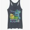 Hot Sale 🔔 Disney Pixar Toy Story 4 Stick With Us 👧 Girls Heathered Navy Blue Tank Top 🌟