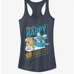 Best deal 🔔 Disney Pixar Toy Story 4 Happy Go Ducky 👧 Girls Indigo Tank Top 🎉