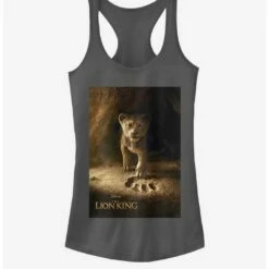 New ⌛ Disney The Lion King 2019 Simba Poster 👧 Girls Charcoal Grey Tank Top 😉