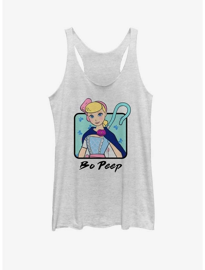 Flash Sale 🎉 Disney Pixar Toy Story 4 Bo Peep Cloak 👧 Girls White Heathered Tank Top 😍