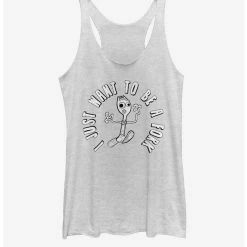 Best Pirce 👍 Disney Pixar Toy Story 4 I Don't Belong 👧 Girls White Heathered Tank Top ❤️