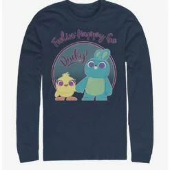 Wholesale 😉 Disney Pixar Toy Story 4 Ducky Bunny Pastel Navy Blue Long-Sleeve T-Shirt 🥰
