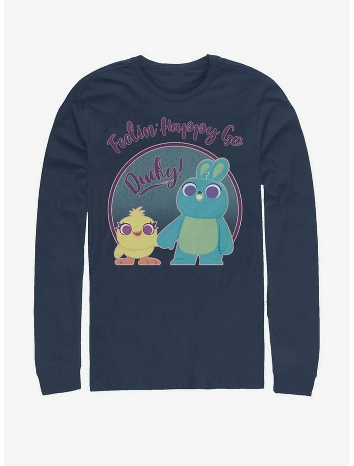 Wholesale 😉 Disney Pixar Toy Story 4 Ducky Bunny Pastel Navy Blue Long-Sleeve T-Shirt 🥰