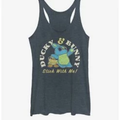 Best reviews of 💯 Disney Pixar Toy Story 4 Ducky And Bunny Brand 👧 Girls Navy Blue Heathered Tank Top 🤩