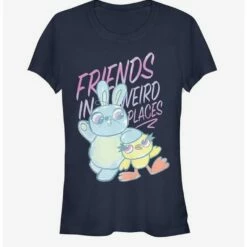 Flash Sale 👏 Disney Pixar Toy Story 4 Friends Sketch 👧 Girls Navy Blue T-Shirt ⌛