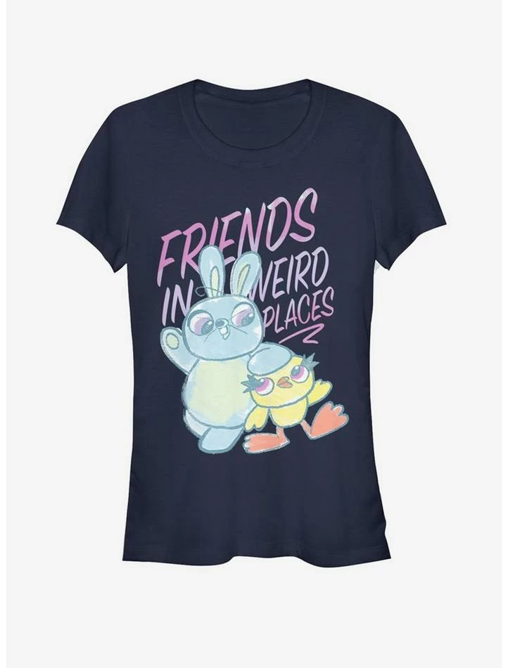 Flash Sale 👏 Disney Pixar Toy Story 4 Friends Sketch 👧 Girls Navy Blue T-Shirt ⌛