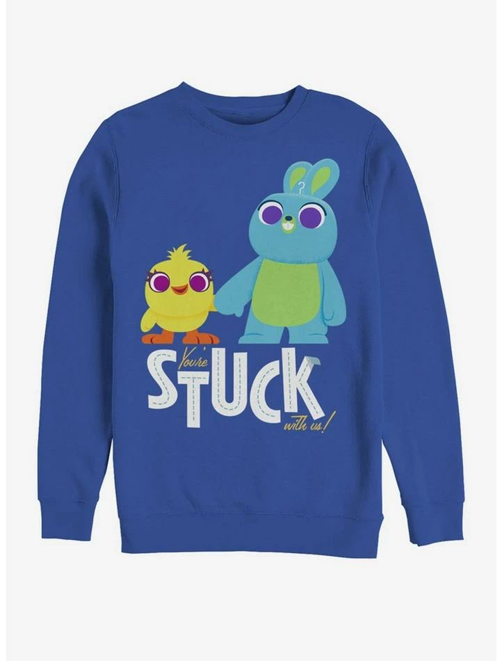 Coupon 🌟 Disney Pixar Toy Story 4 Stuck With Us Royal Blue Sweatshirt ❤️