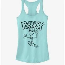 Deals 😉 Disney Pixar Toy Story 4 Doodle Fork 👧 Girls Cancun Blue Tank Top 🛒