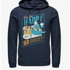 Cheap ✨ Disney Pixar Toy Story 4 Happy Go Ducky Navy Blue Hoodie 👏