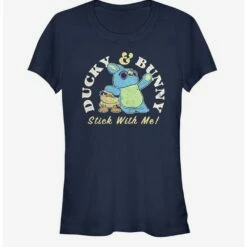 Best Pirce 🥰 Disney Pixar Toy Story 4 Ducky And Bunny Brand 👧 Girls Navy Blue T-Shirt 🎉