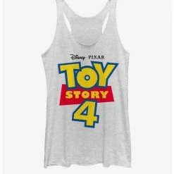 Top 10 🔥 Disney Pixar Toy Story 4 Full Color Logo 👧 Girls White Heathered Tank Top 💯