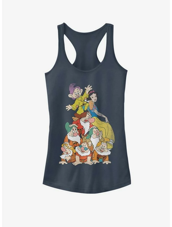Flash Sale 😀 Disney Snow White Distressed Squad Dwarf Stack 👧 Girls Tank 😀