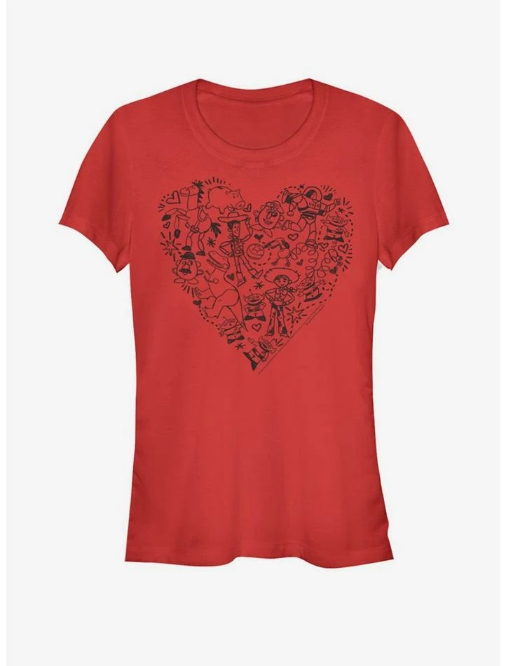 Buy ❤️ Disney Pixar Toy Story Group Doodle Heart 👧 Girls T-Shirt 🔔