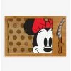 Coupon 😀 Disney Minnie Mouse Icon Glass Top Serving Tray & Knife Set 🎁